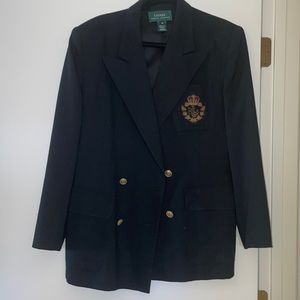 Ralph Lauren black  double breasted jacket w/ gold accent buttons